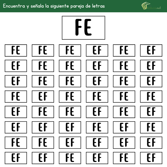 Fichas de atención para niños