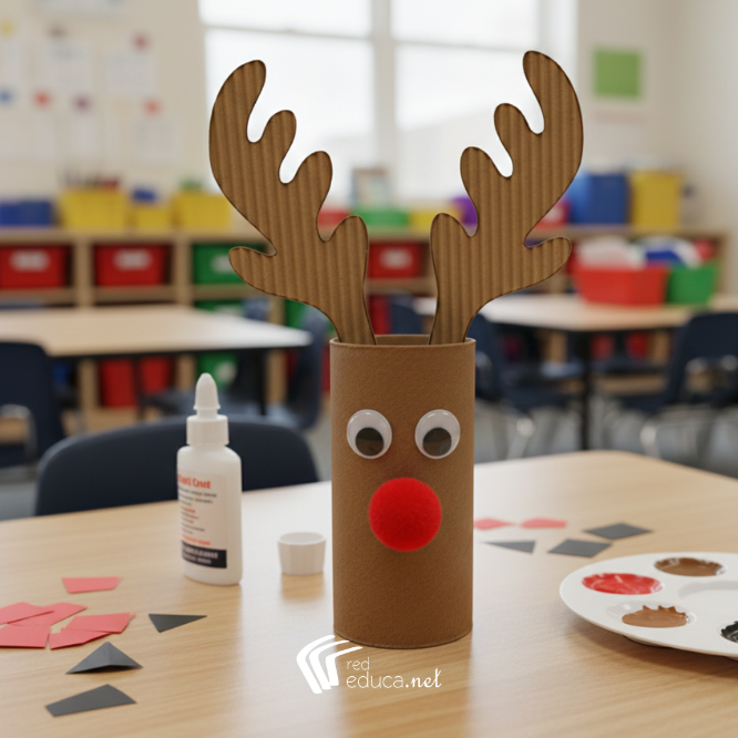 Renos de Papá Noel con papel higiénico